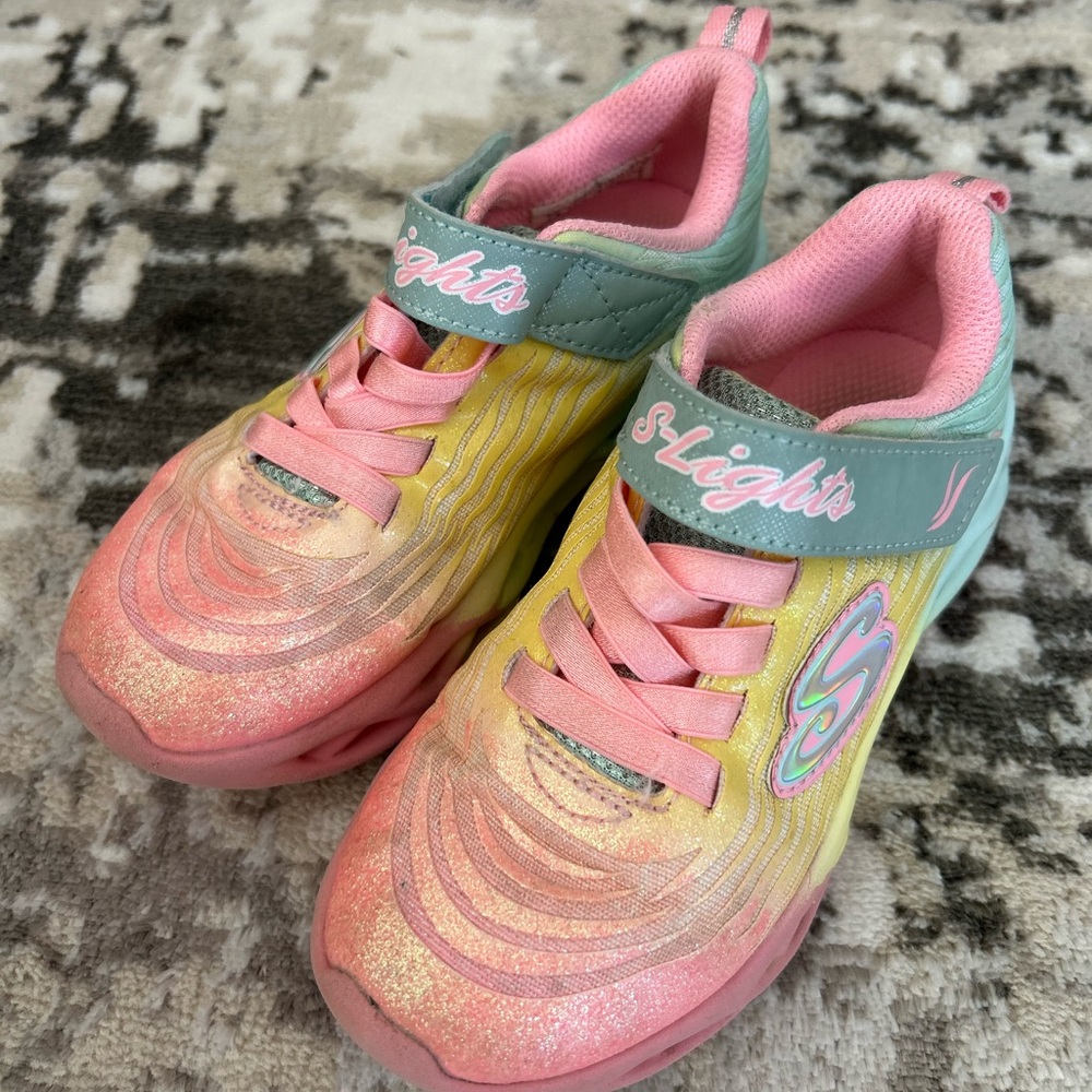 Kids Shoes - Pink and Yellow skechers